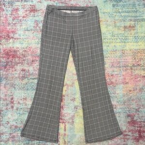 wonder nation Gray Windowpane Plaid Flare Pants